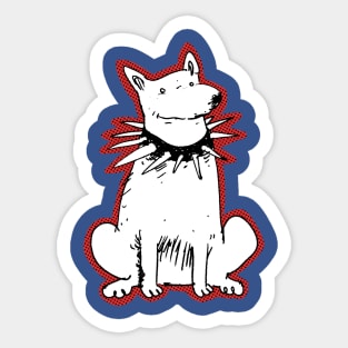 white watchdog guard dog cartoon Sticker